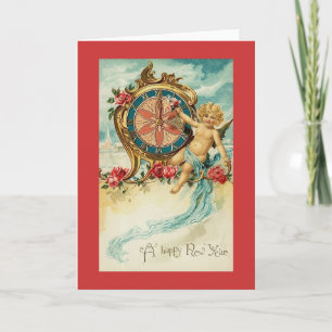 Vintage New Year Greeting Holiday Card