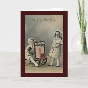 Vintage New Year Holiday Card