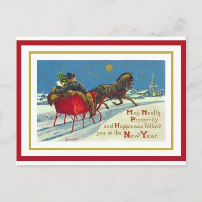 Vintage New Year postcard (Front)