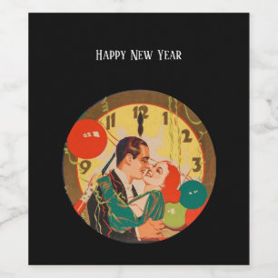 Vintage New Year’s Eve Couple     Wine Label