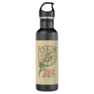 Vintage New Years Baby Clock 710 Ml Water Bottle