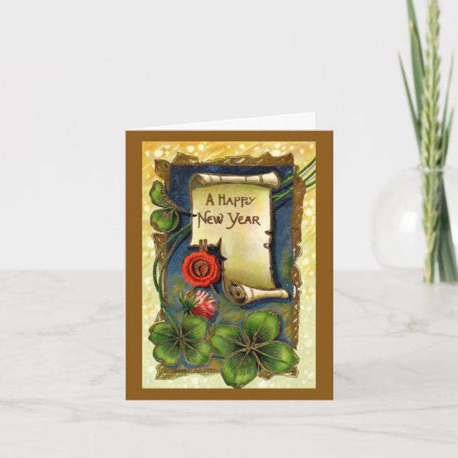 Vintage New Years Day Greeting Card (Front)