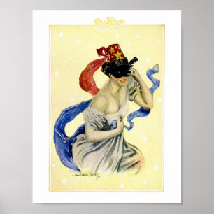 Vintage New Year's Eve Patriotic Masquerade Party Poster