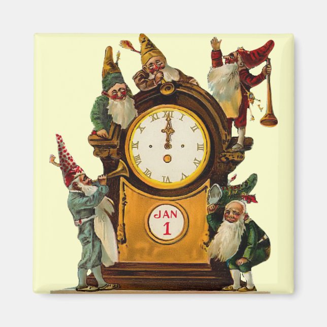 Vintage New Years Eve Square Magnet (Front)