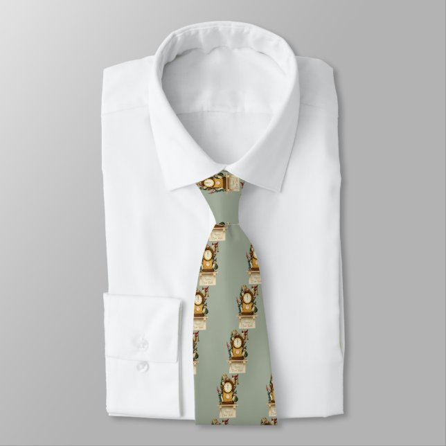 Vintage-New-Years-Gnomes Tie (Tied)