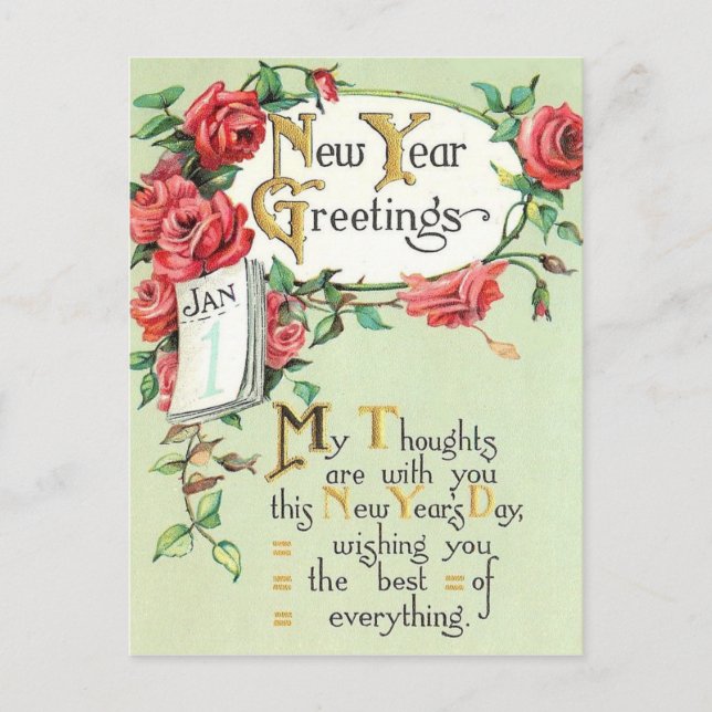 Vintage New Year's Post Card (Front)