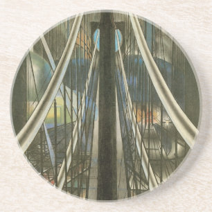 Vintage New York Architecture, Brooklyn Bridge Coaster
