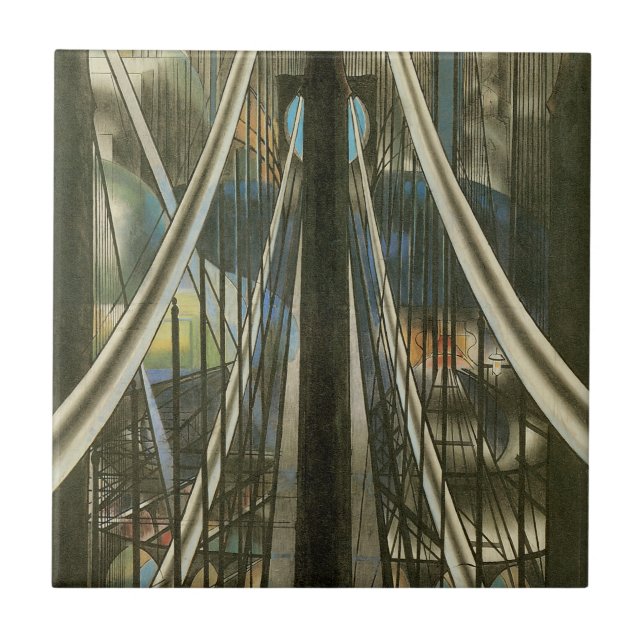 Vintage New York Architecture, Brooklyn Bridge Tile (Front)