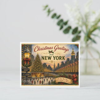 Vintage New York Christmas Postcard
