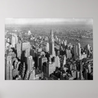 Vintage New York City Art Deco Skyscraper Poster