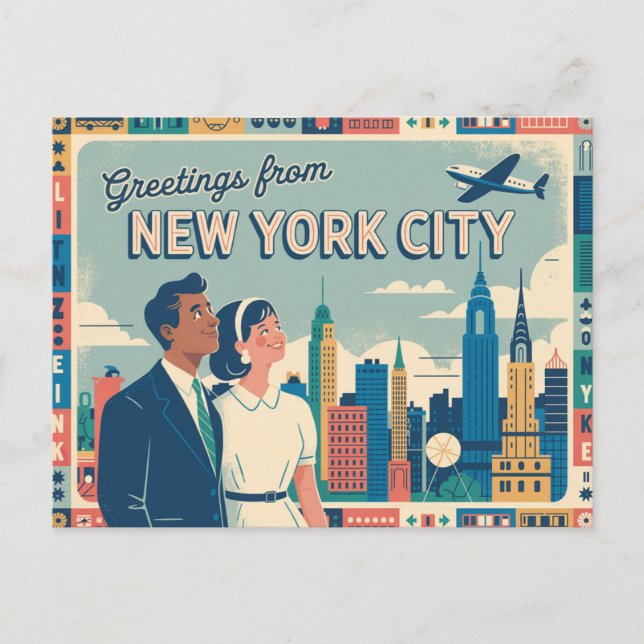 Vintage New York City | Greeting from Postcard (Front)