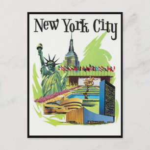 Vintage New York City Landmarks Travel Postcard