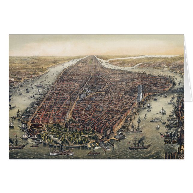 Vintage New York City, Manhattan, Brooklyn Bridge (Front Horizontal)