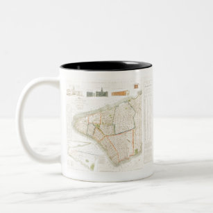Vintage New York City Map  by David Longworth Two-Tone Coffee Mug