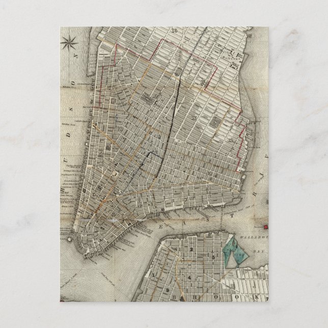 vintage New York city map Postcard (Front)