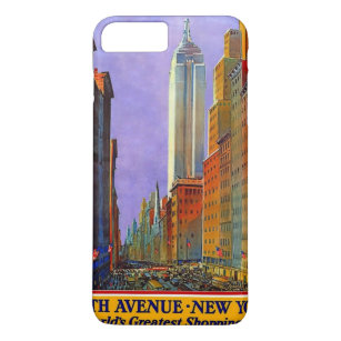 Vintage New York City NYC 5th Avenue Travel Poster Case-Mate iPhone Case
