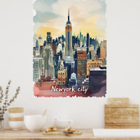 Vintage New York City Skyline | Modern Urban