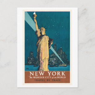 Vintage New York City Travel Poster Postcard