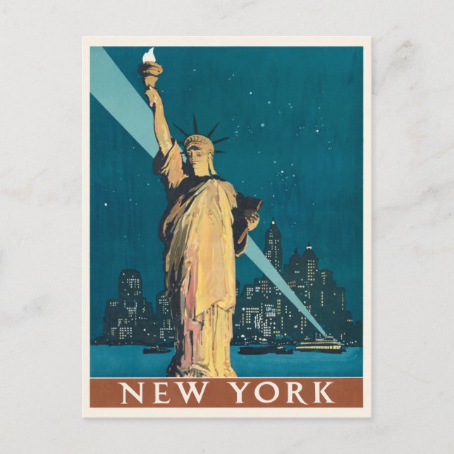 Vintage New York Lady Liberty Postcard (Front)