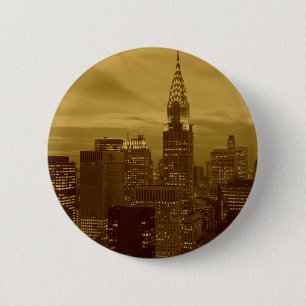 Vintage New York Manhattan 2 Inch Round Button