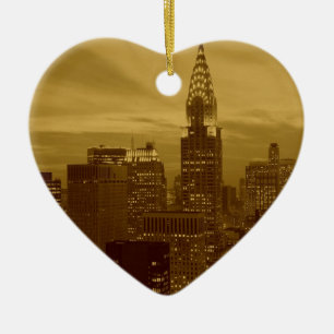 Vintage New York Manhattan Ceramic Ornament