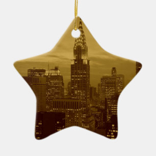 Vintage New York Manhattan Ceramic Ornament