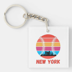 Vintage New York NY City Skyline Acrylic Keychain