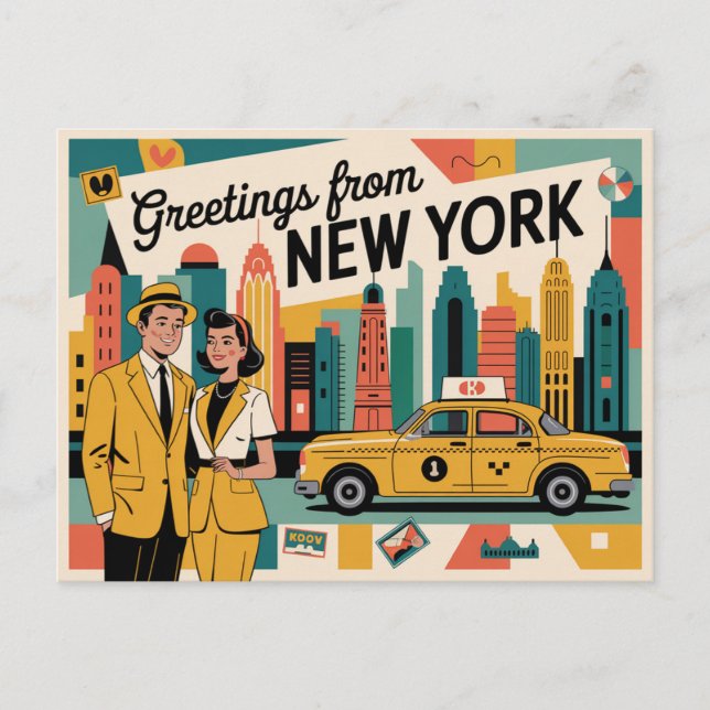 Vintage New York Postcard | Greetings from (Front)