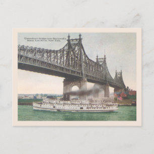 Vintage New York Queensboro Bridge 1920s Postcard