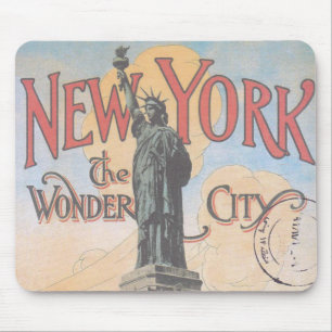 Vintage New York  statue of liberty Mouse Pad