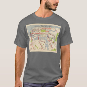 Vintage New York Subway Map 1924 Vintage NYC Subwa T-Shirt