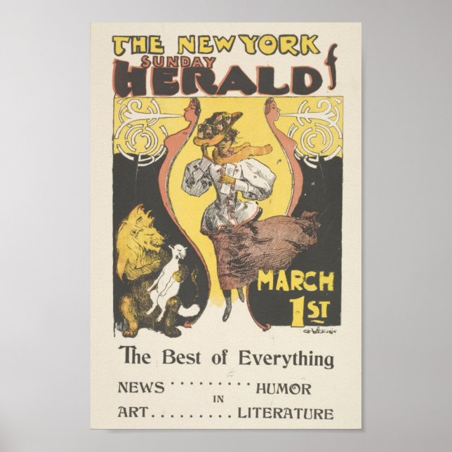 Vintage New York Sunday Herald Cover Poster (Front)