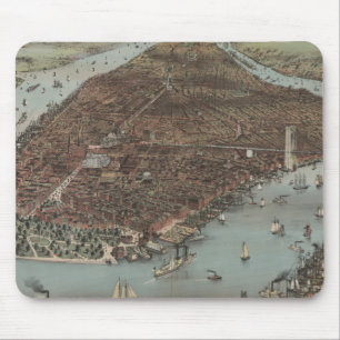 Vintage New York Waterfront Mouse Pad