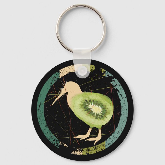 Vintage New Zealand Kiwi Keychain (Front)