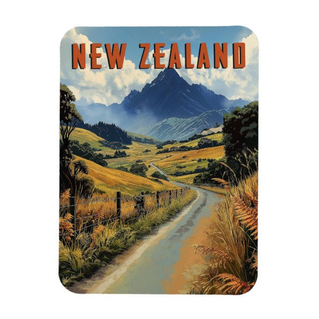 Vintage New Zealand Travel  Magnet (Vertical)