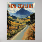 New Zealand Vintage Travel Poster | Zazzle