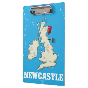 Vintage Newcastle Travel Poster Clipboard