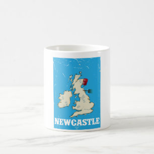 Vintage Newcastle Wales Travel Poster Coffee Mug