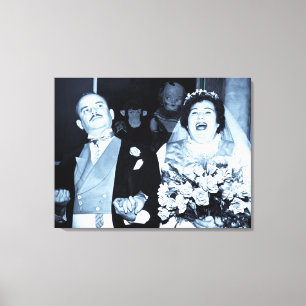 Vintage Newlyweds Just Married Canvas Print