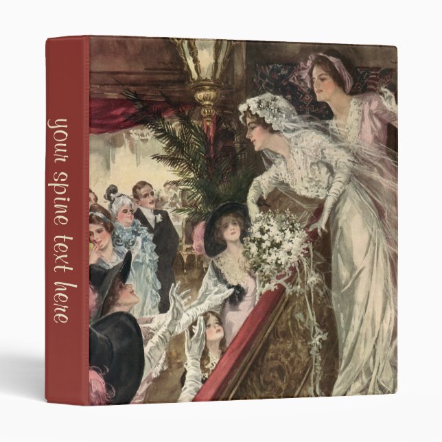 Vintage Newlyweds, Victorian Bride Tossing Bouquet Binder (Front/Spine)