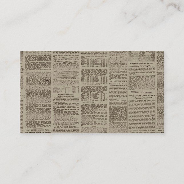 Vintage Newspaper 1902 Business Card (Front)