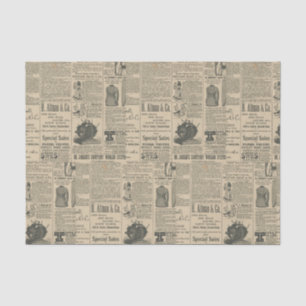 Vintage Newspaper Ad Tissue Paper