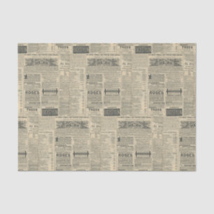 Vintage Newspaper Ads Tissue Paper