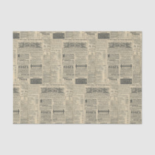 Vintage Newspaper Ads Tissue Paper