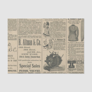 Vintage Newspaper Advertisement Tissue Paper