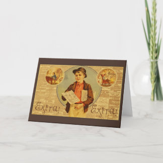 Vintage Newspaper Advertising Greetings Card