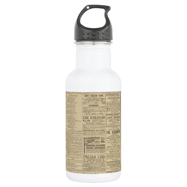 Vintage Newspaper background 532 Ml Water Bottle (Front)