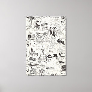 Vintage Newspaper Canvas Print
