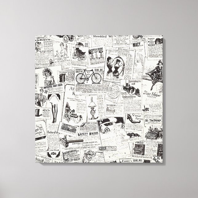 Vintage Newspaper  Canvas Print (Front)