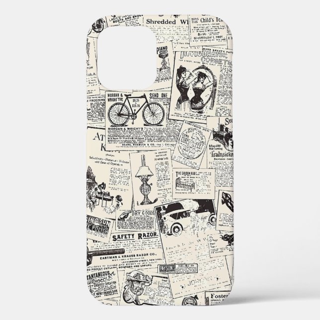 Vintage Newspaper  Case-Mate iPhone Case (Back)